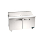 Thumbnail image #1 for MVP Group Kool-It Infinity KIN36SP-HC Sandwich/Salad Prep Refrigerator, 2-Section, 2-Door, 10-Pan, Stainless Steel