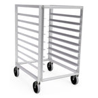 Thumbnail image #1 for Lockwood Manufacturing RA36-ER8E Mobile Aluminum Pan Rack, 8-Pan Capacity, 18" x 26" Pans, Open Sides, 3" Centers