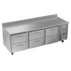 Thumbnail image #1 for Victory Refrigeration VWRD93HC-6 Three-Section Worktop Refrigerated Counter, 6 Drawers, 93-1/8"W, Side-Mounted Self-Contained