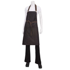 Thumbnail image #1 for Chef Works Boulder ABWT051-BNB-0 Cotton Denim Bib Apron, 34"L x 30"W, Black-Brown, Adjustable Neck, 2 Pockets