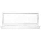 Thumbnail image #1 for International Tableware FT-13 Rectangular Porcelain Serving Tray, 13-1/2 x 4-1/4 in, White 1 Dozen