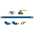 Thumbnail image #1 for Dormont Manufacturing Dormont Blue Hose CAN1675KITB2S48 Moveable Gas Connector Kit, 3/4" ID x 48", Stainless Steel, Quick Disconnect