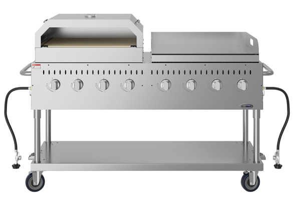 Product image #6 for KoolMore 60-Inch 8-Burner Commercial Outdoor Propane Gas Grill with 30-Inch Griddle and 30-Inch Pizza Oven