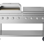 Thumbnail image #6 for Koolmore CGKIT6-G30P30 60-Inch Mobile Commercial Outdoor Propane Grill with 8 Burners, 30-Inch Griddle and Pizza Oven