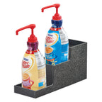 Thumbnail image #2 for Cal-Mil 3665-13 3-Tier Bottle Riser, Rectangular ABS Plastic, Black, Displays 3 Bottles, 4-1/2"W x 14-1/4"D x 6"H