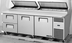 Thumbnail image #5 for True 93.5-Inch 2-Section Pizza Prep Table with 2 Drawers, 2 Doors, and White Poly Cutting Board