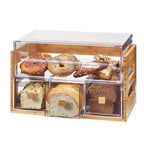 Thumbnail image #1 for Cal-Mil Bamboo 3624-60 2-Tier Acrylic & Bread Display Case, Straight Front, Self-Service, 20-1/4"W