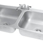 Thumbnail image #4 for Advance Tabco DI-2-208 Two-Compartment Drop-In Sink, 18-Gauge 304 Stainless Steel, 20" x 16" x 8" Bowls, 8" Swing-Spout Faucet, Basket Drains