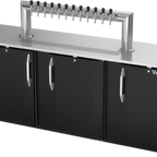 Thumbnail image #1 for Victory Refrigeration VDDN94HC-B-12T Direct Draw Beer Dispenser, 94"W, 12-Tap Tower, 5 Half-Keg Capacity