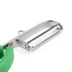 Thumbnail image #2 for Browne USA Foodservice 575435 Dual-Sided Stainless Steel Blade Vegetable Peeler with Blade Protector and Side Cutter Case of 144