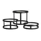 Thumbnail image #1 for Steelite International My Glass Studio GS196672 Round Stainless Steel Display Risers, Set of 3, Black, Graduated Heights