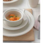 Thumbnail image #2 for Vertex China Vista VRE-28 White China Narrow Oval Platter, 15-1/2" x 11-1/8", Rolled Edge, Polished Foot 1 Dozen