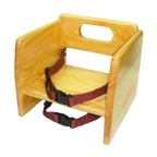Thumbnail image #1 for Thunder Group WDTHBS018 Wood Booster Seat, Flippable Height, Dual Safety Harness Straps, Stackable, Natural Finish Case of 6