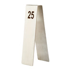 Thumbnail image #1 for TableCraft Products 12795 Number Tents, Stainless Steel, Imprinted 1-25, 2" x 2.75" x 6.75"