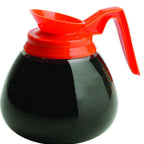 Thumbnail image #1 for Bloomfield (Middleby) DCF10220O3 Decaf Glass Coffee Decanter, Orange Handle, No Logo/Imprint Case of 3