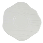 Thumbnail image #1 for Vertex China Caribbean CR-2 6-Inch Porcelain Saucer, Double Well, Wavy Texture, Rolled Edge, Bright White Case of 3 Dozen