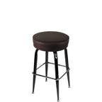 Thumbnail image #1 for Oak Street SL3135 30-Inch Backless Swivel Bar Stool with Upholstered Vinyl Button-Top Seat, Chrome Ring and Gloss Black Frame