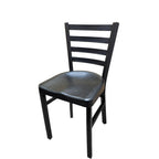 Thumbnail image #1 for Oak Street OD-CM-234-MS Indoor/Outdoor Ladder-Back Dining Chair with Metal Seat and Steel Frame