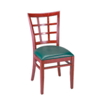 Thumbnail image #1 for G & A Commercial Seating Checker 4650VS Stackable Side Chair, Grid Wood Back, Veneer Seat, European Beechwood Frame