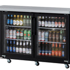 Thumbnail image #1 for Refrigeration X XBB-24-60SG-N6 Narrow Back Bar Refrigerator, 61-1/8"W x 24-1/2"D x 35-3/8"H, 2 Glass Doors, Stainless Steel Top