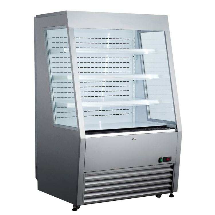 Product image #2 for Black Diamond Stainless Steel Vertical Air Curtain Merchandiser, 11 Cu. Ft., 3 Shelves
