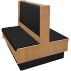 Thumbnail image #1 for Oak Street Aristocrat ARST-7242-DBL-VSUB Double Upholstered Booth, 72"L x 42"H, Oak Frame, Upholstered Back, 2" Thick Seat Base