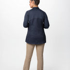 Thumbnail image #2 for Chef Works CBS01W-GRY-XS Women's Grey Chef Coat, XS, Raglan Long Sleeve, Snap Front, Thermometer Pocket