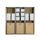 Thumbnail image #2 for Grosfillex Sunset UT174599 Triple Towel Valet with 3 Laundry Carts, Coordinating Bag & 2 Removable Shelves, 73"W x 25"D x 70"H
