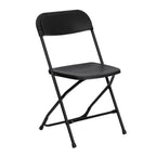 Thumbnail image #1 for Flash Furniture Hercules LE-L-3-BK-GG Black Plastic Folding Chair with Contoured Seat and Back, Steel Frame