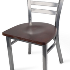 Thumbnail image #1 for ATSMFG ATS AT&S-77SC Silver-Chrome Ladder-Back Chair, Welded 1-1/8-Inch Square Metal Tubing