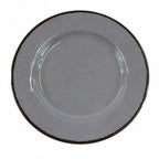 Thumbnail image #1 for G.E.T. Vintage California-Mojave - EGS D850M-G Round Gray Melamine Plate, 8-1/2 in, Crackled Texture Case of 6