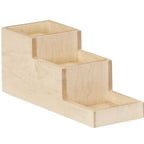 Thumbnail image #1 for Cal-Mil Blonde 3665-71 3-Tier Maple Wood Bottle Riser, 4-1/2"W x 14-1/4"D x 6"H