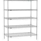 Thumbnail image #1 for Metro Super Erecta SE-2172C-63-S5 Wire Stationary Starter Shelving Unit, 5 Shelves, Chrome, 72"W x 21"D x 63"H