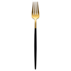 Thumbnail image #1 for Kadra Kitchenware Vikko Dine VF-DF10-VBG Dinner Fork, Two-Tone Brushed Black & Gold, 18/10 Stainless Steel Case of 12