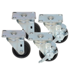 Thumbnail image #1 for Component Hardware CSTPK-3PSP 3" Polyolefin Swivel Plate Caster Pack, 250 lb Capacity, 2 Swivel/2 Brake