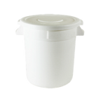 Thumbnail image #1 for Thunder Group PLTC010W Round Plastic Trash Can, 10 Gallon, White, Integrated Handles