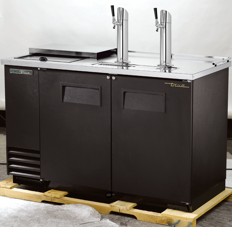 Product image #5 for True Club Top Direct Draw Beer Dispenser, 2 Half-Barrel Capacity, 2 Columns, Black Powder-Coated Exterior
