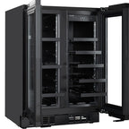 Thumbnail image #7 for Koolmore KM-CWB24-BPR Dual-Zone Panel-Ready French-Door Undercounter Wine Cooler, 20-Bottle Capacity, Black and Stainless Steel