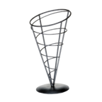 Thumbnail image #1 for TableCraft Products Vertigo AC59 Appetizer Serving Cone, 5" Diameter x 9"H, Black Powder-Coated Metal Case of 6