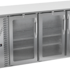 Thumbnail image #1 for Victory Refrigeration VBBN72HC-G-S Three-Door Glass Back Bar Refrigerator, Stainless Steel, 72"W
