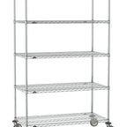 Thumbnail image #1 for Metro Super Erecta SE-2430C-80-M5 Mobile Chrome Wire Shelving Unit, 30"W x 21"D x 80"H, 5 Shelves