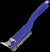 Product image #2 for Carlisle Sparta® Scratch Brush and Scraper with Carbon Tempered Steel Bristles, Pistol-Grip Handle, 11-1/2 Inch, Blue