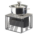 Thumbnail image #1 for Cal-Mil Portland 4106-13 Small Rectangular Wire Chafer Alternative, Grill Top, Built-In Windguard, Induction Ready, Black