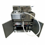 Thumbnail image #1 for Royal Range of California Delux Series RFT-75-4-DM2 Gas Multivat Fryer Battery, Floor Model, 4-Tank 75 lb, Built-In Filtration, Digital Control