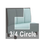 Thumbnail image #1 for ATSMFG ATS AT&S-ATQ-K42-3CH GR5/COM Single Three-Quarter-Circle Booth, 48"L x 42"H, 3-Channel Back, Upholstered