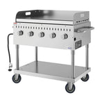 Thumbnail image #6 for Koolmore CGKIT3-36G Mobile 5-Burner Propane Charbroiler with Griddle Plate, Grates, and Stainless Steel Construction