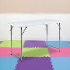 Thumbnail image #2 for Flash Furniture RB-2448ADJ-2-GG Height-Adjustable Bi-Fold Folding Table, 48"W, Plastic Laminate, Granite White