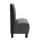 Thumbnail image #2 for ATSMFG ATS AT&S-QAS-K42-BT-GRY Single Restaurant Booth, 42"H, Button-Tufted Gray Upholstered Seat, Dark Walnut Elm Wood Top & End Caps