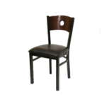 Thumbnail image #1 for ATSMFG ATS AT&S-77CA MFG Stackable Side Chair, Wood Back with Circle Cutout, Clear-Coat Metal Frame Case of 2