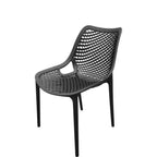 Thumbnail image #1 for Oak Street Portico CH-1006-BLK Outdoor Chair, 19.875"W x 24.25"D x 32.75"H, 17.5" seat height, 18" seat depth, 250 lbs load capacity, diamond mesh